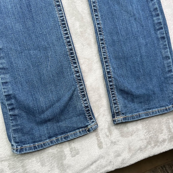 Ariat Real Jean Women 28 Blue Bootcut Western Low Rise Riding Chevron Whipstitch - Picture 4 of 16